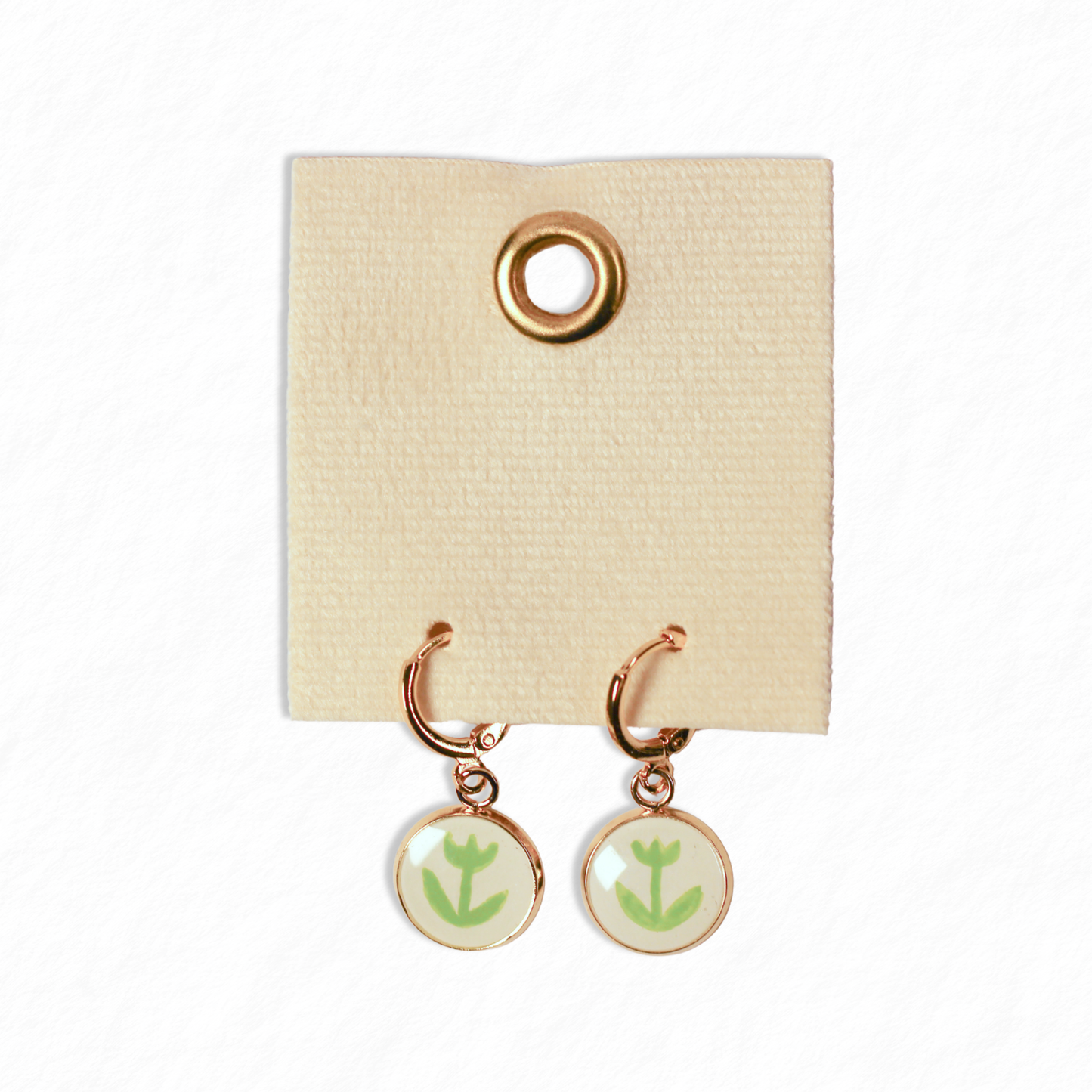 Green Tulip Earrings