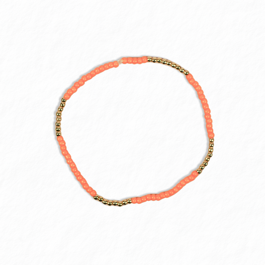 Orange Seed Bead Bracelet