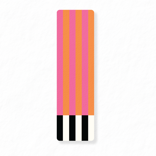 Pink and Orange Striped Bookmark