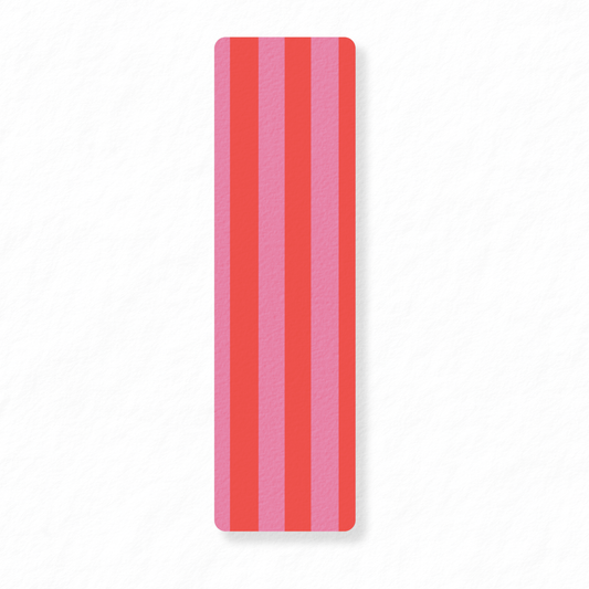 Red + Pink Stripes Bookmark