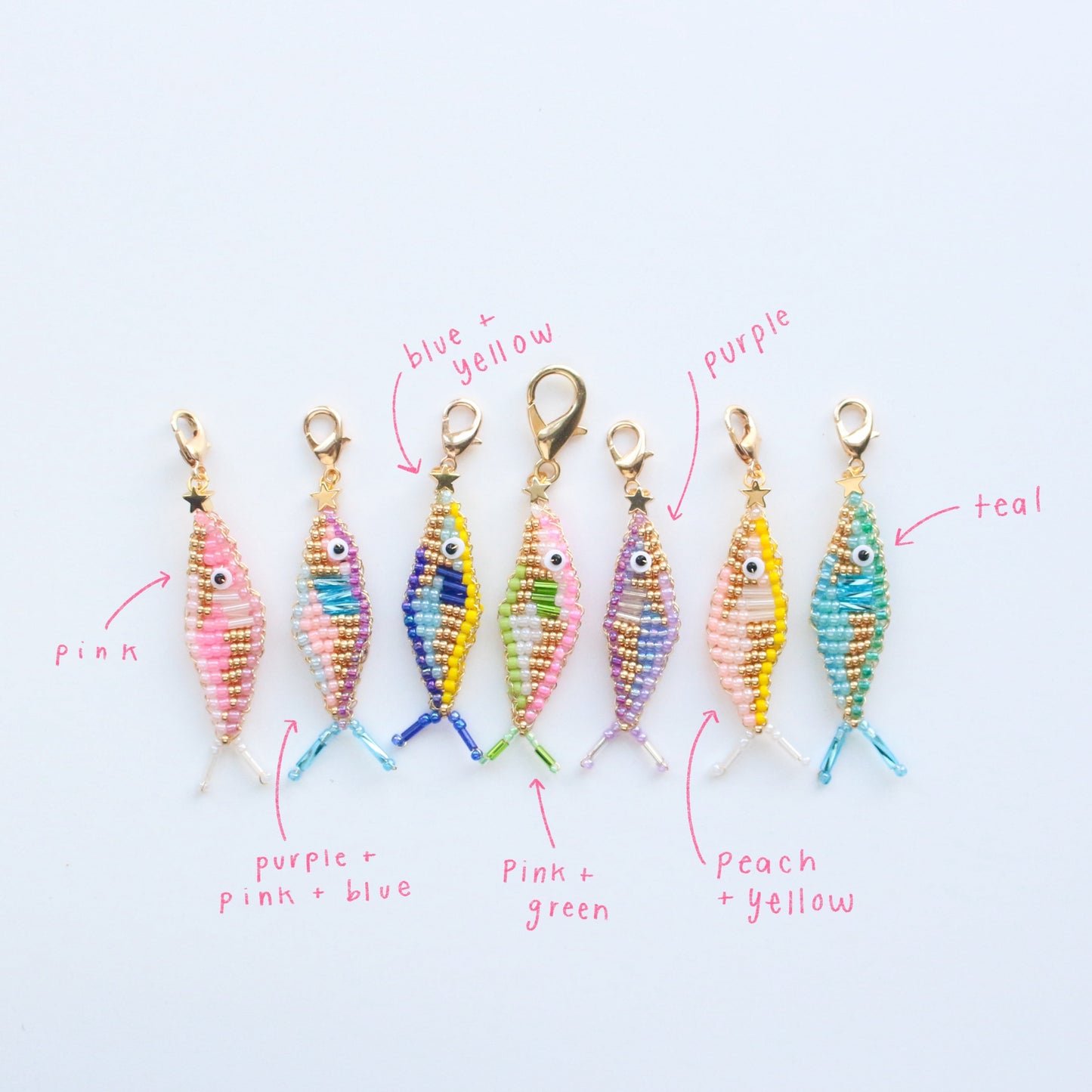 Handmade Beaded Fish Bag Charm