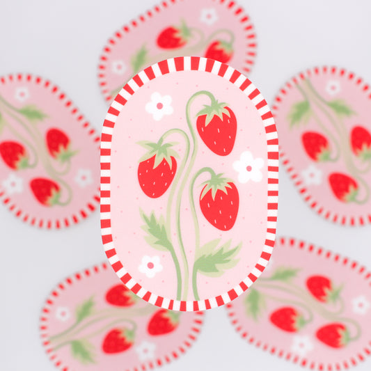 Strawberry Flowers Sticker