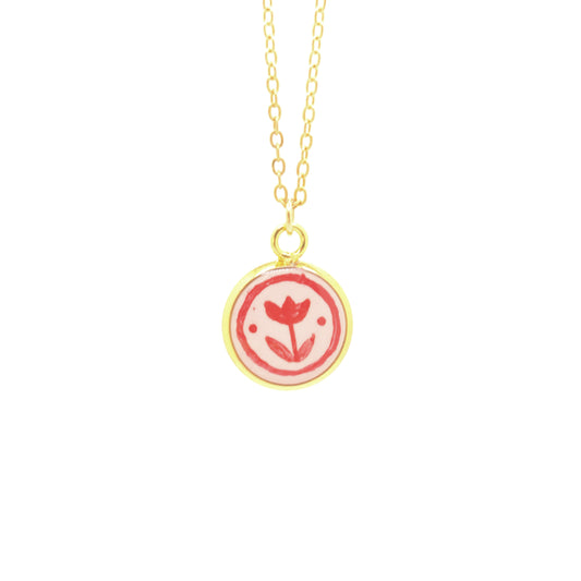 Red Tulip Necklace